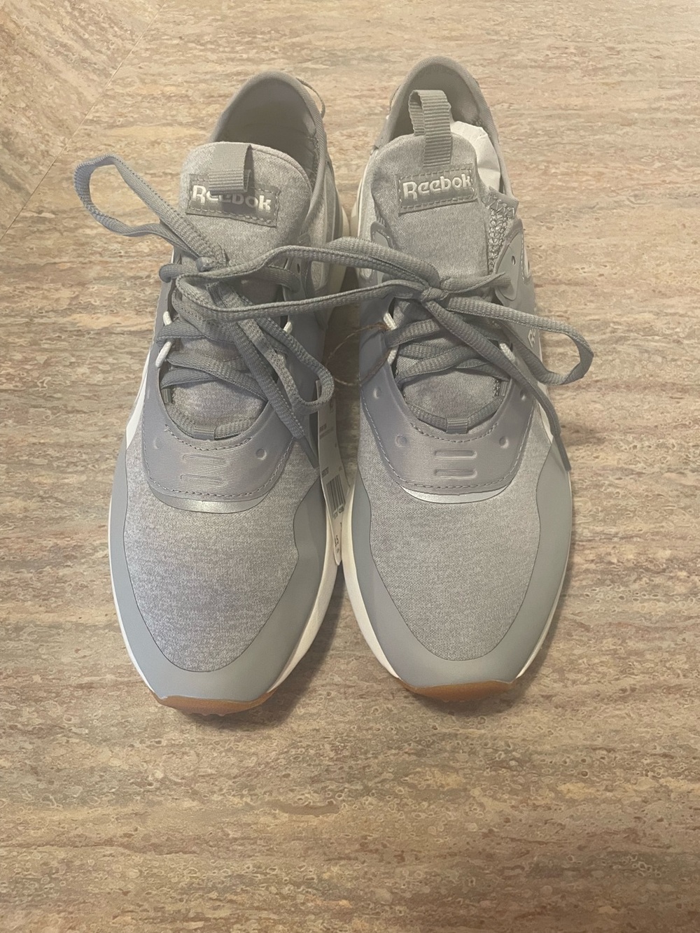 Reebok Men's Light Gray Runner Sneakers with Gum Toe